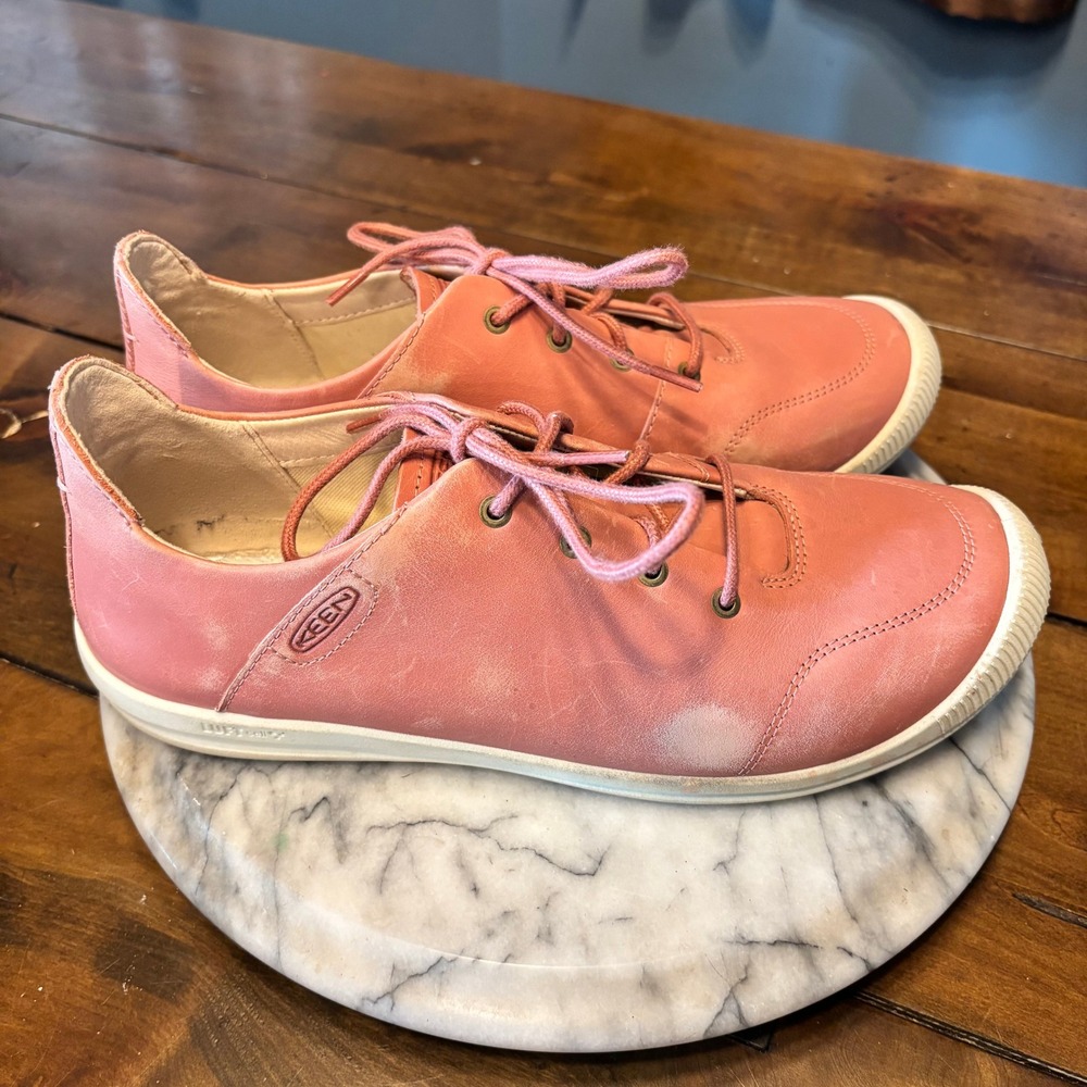 Keen‎ LORELEI II Sneakers Walking Shoes Brick Dust Pink Star White Leather Sz 10
